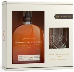Woodford Reserve Distiller's Select Whiskey
<br />Geschenkset mit einem Glencairn Tumbler.