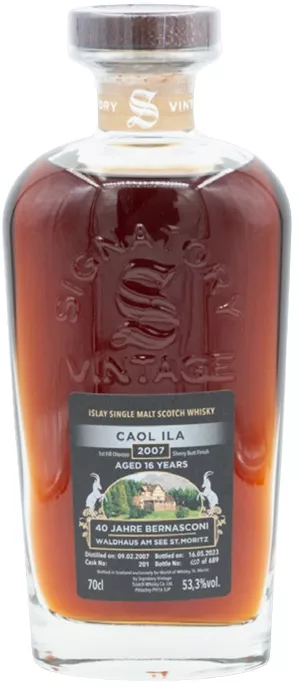 Caol Ila 16 years First Fill Oloroso Sherry Butt Finish Waldhaus am See Label