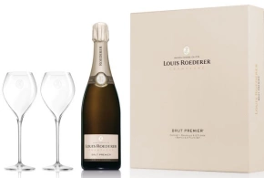 Champagne Roederer Louis brut Premier Geschenkpackung mit 2 Gläsern