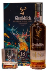 Glenfiddich 18 years in Geschenksverpackung mit 2 Gläsern Scotch Single Malt Whisky
<br />Limited Edition Design 2023