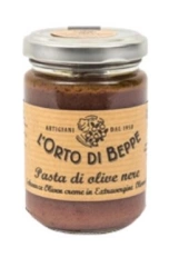 Pasta di olive nere - feine schwarze Olivencreme
<br />L'Orto di Beppe, 130 g